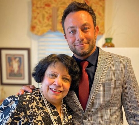 The American actor Jonathan Sadowski with his mother Marirose Sadowski